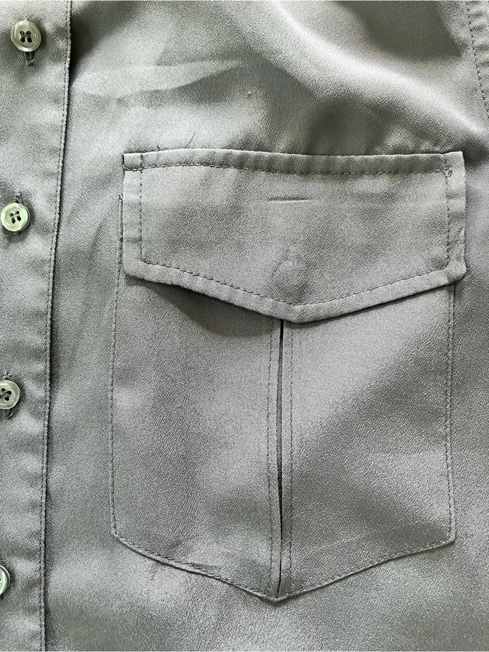 J. Crew Sleeveless Button-Front Blouse Gray Mandarin Collar